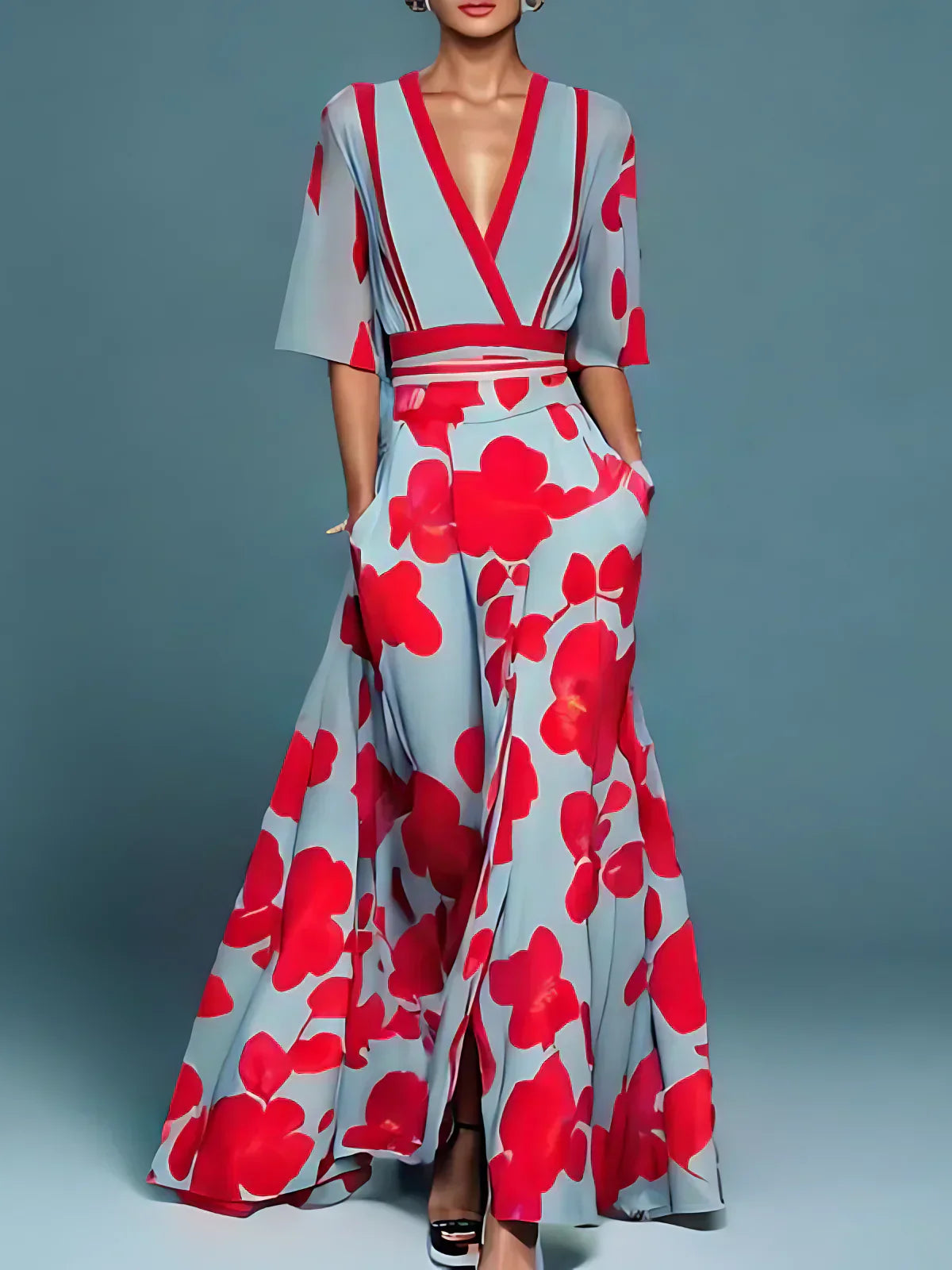 Tiara | V-Neck Floral Dress