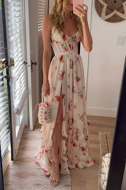 Zara | Elegant Long Dress with Floral Pattern