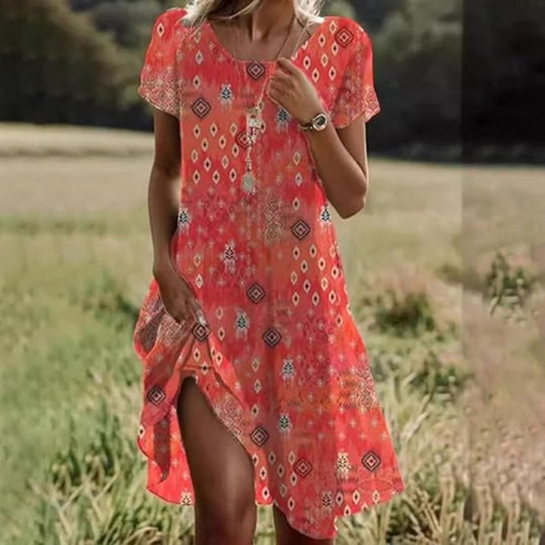 Celina | Short Sleeve Boho Dress