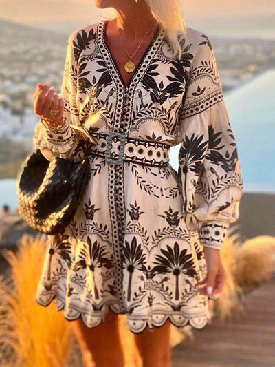 Laila | Printed Beach Loose Mini Dress