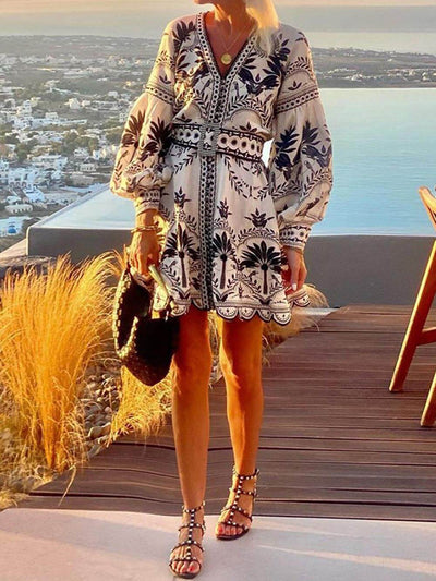 Laila | Printed Beach Loose Mini Dress