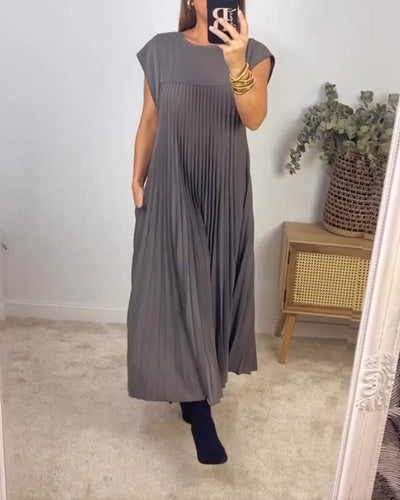 Sophia | Elegant Spliced Pleated Maxi Dress