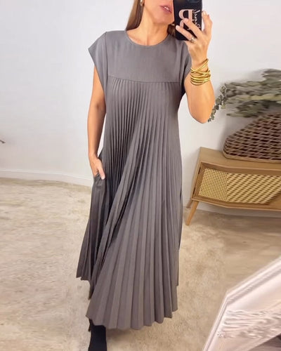 Sophia | Elegant Spliced Pleated Maxi Dress