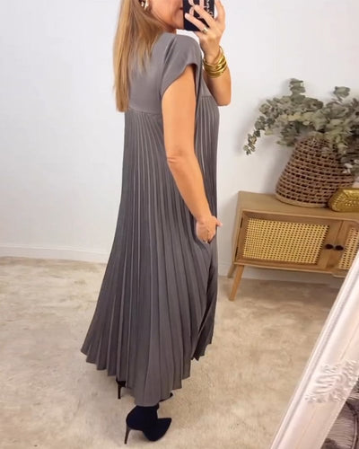 Sophia | Elegant Spliced Pleated Maxi Dress