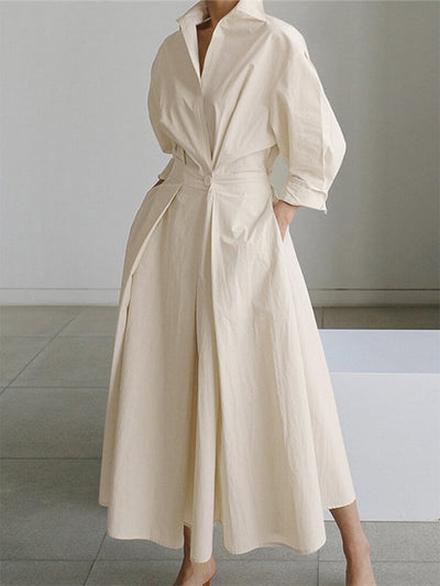 Brynn | Chic Polo Collar A-Line Swing Dress