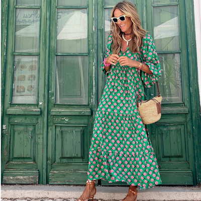 Mabel | Breezy High-Low Geometric Print Dress