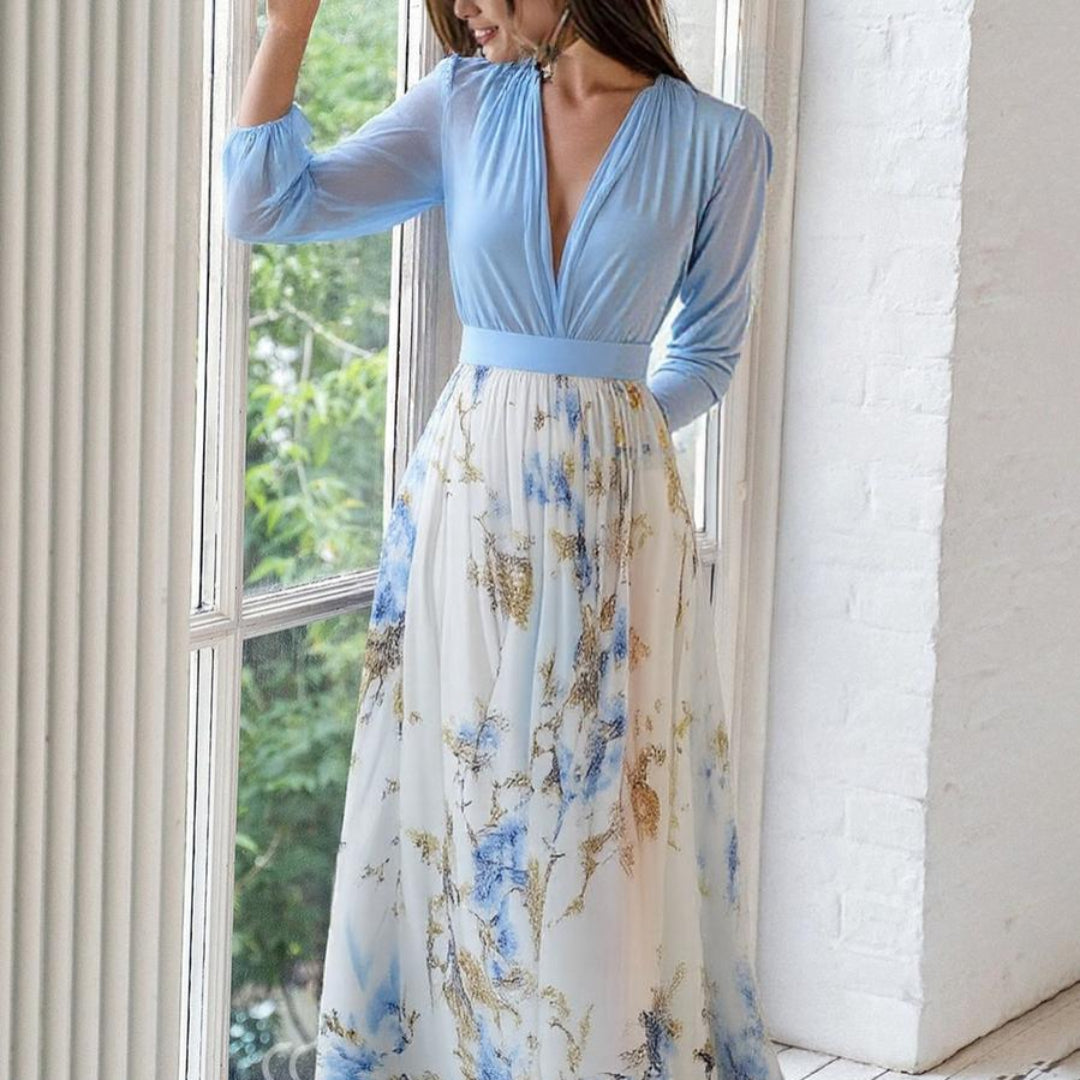 Anya | Elegant maxi dress with deep V-neck