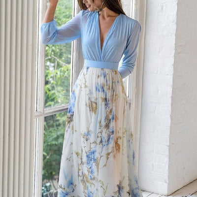 Anya | Elegant maxi dress with deep V-neck