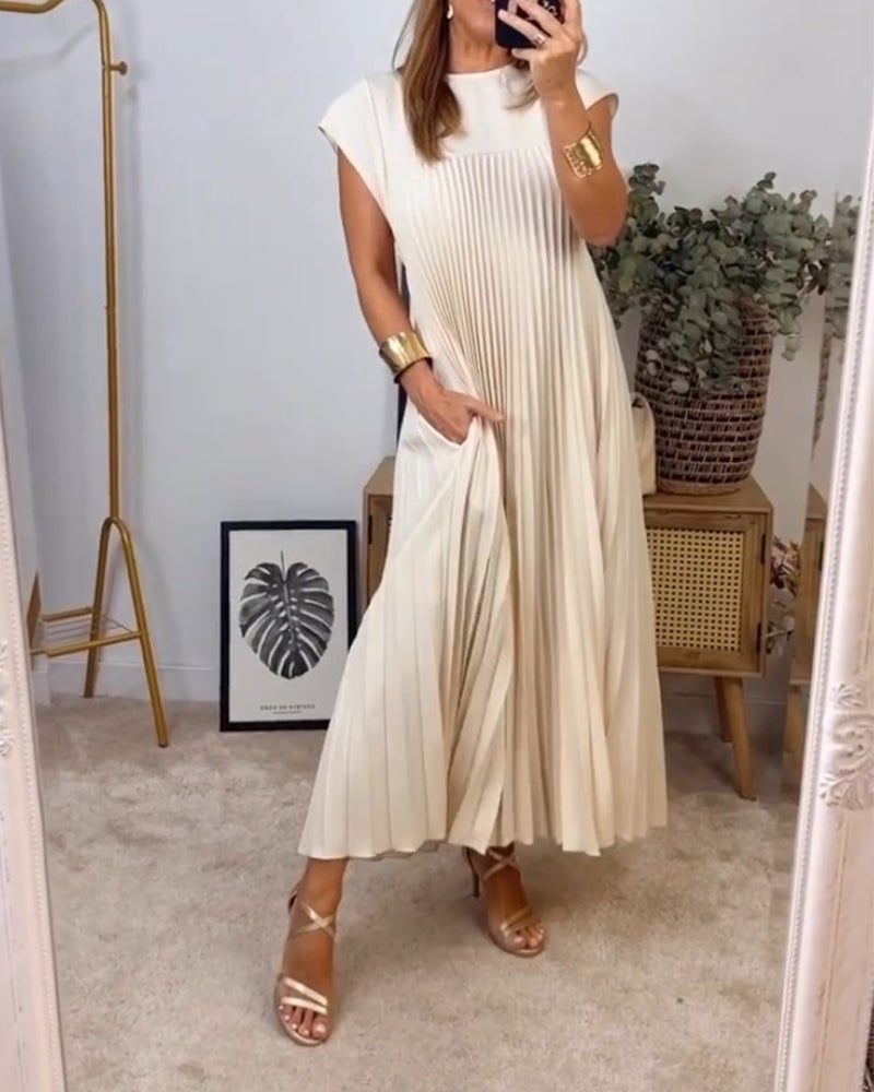 Sophia | Elegant Spliced Pleated Maxi Dress