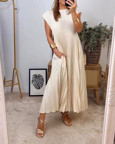 Sophia | Elegant Spliced Pleated Maxi Dress