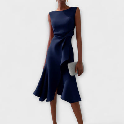 Cornelia | Pleated Asymmetrical Midi Dress