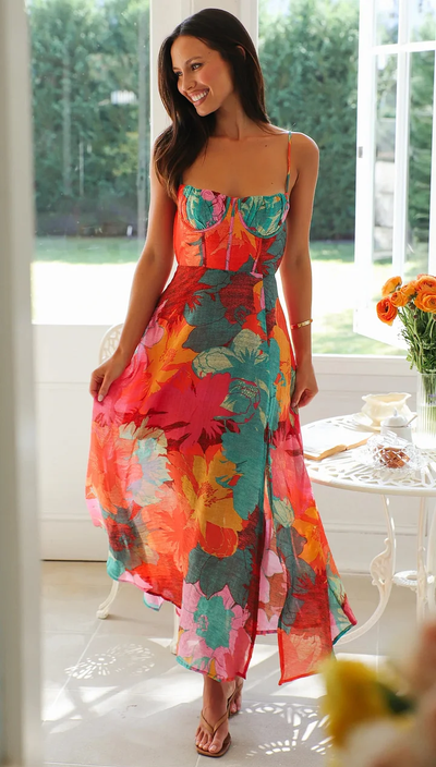 Julia | Sexy Strap Floral Print Dress