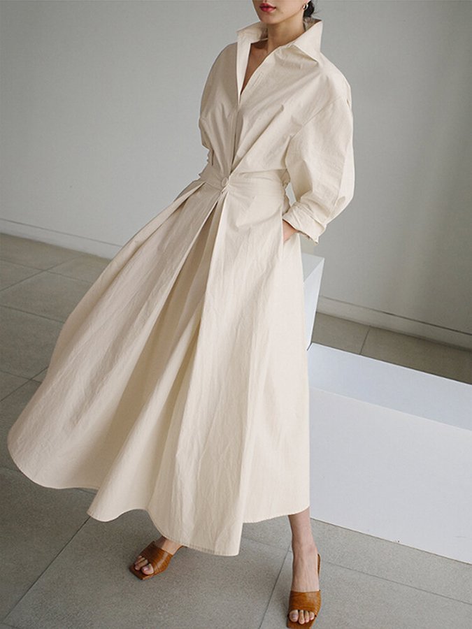 Brynn | Chic Polo Collar A-Line Swing Dress