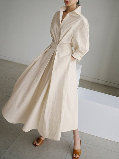 Brynn | Chic Polo Collar A-Line Swing Dress