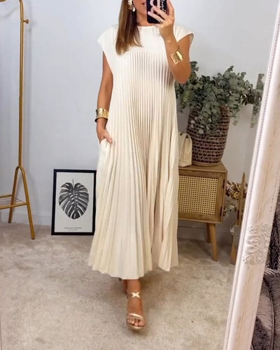 Sophia | Elegant Spliced Pleated Maxi Dress