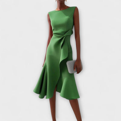 Cornelia | Pleated Asymmetrical Midi Dress