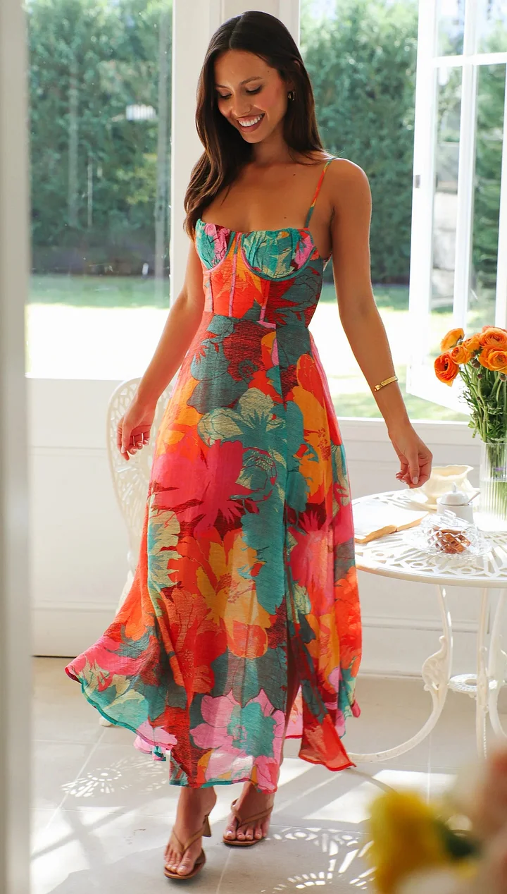Julia | Sexy Strap Floral Print Dress