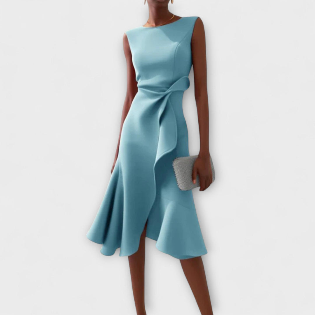 Cornelia | Pleated Asymmetrical Midi Dress