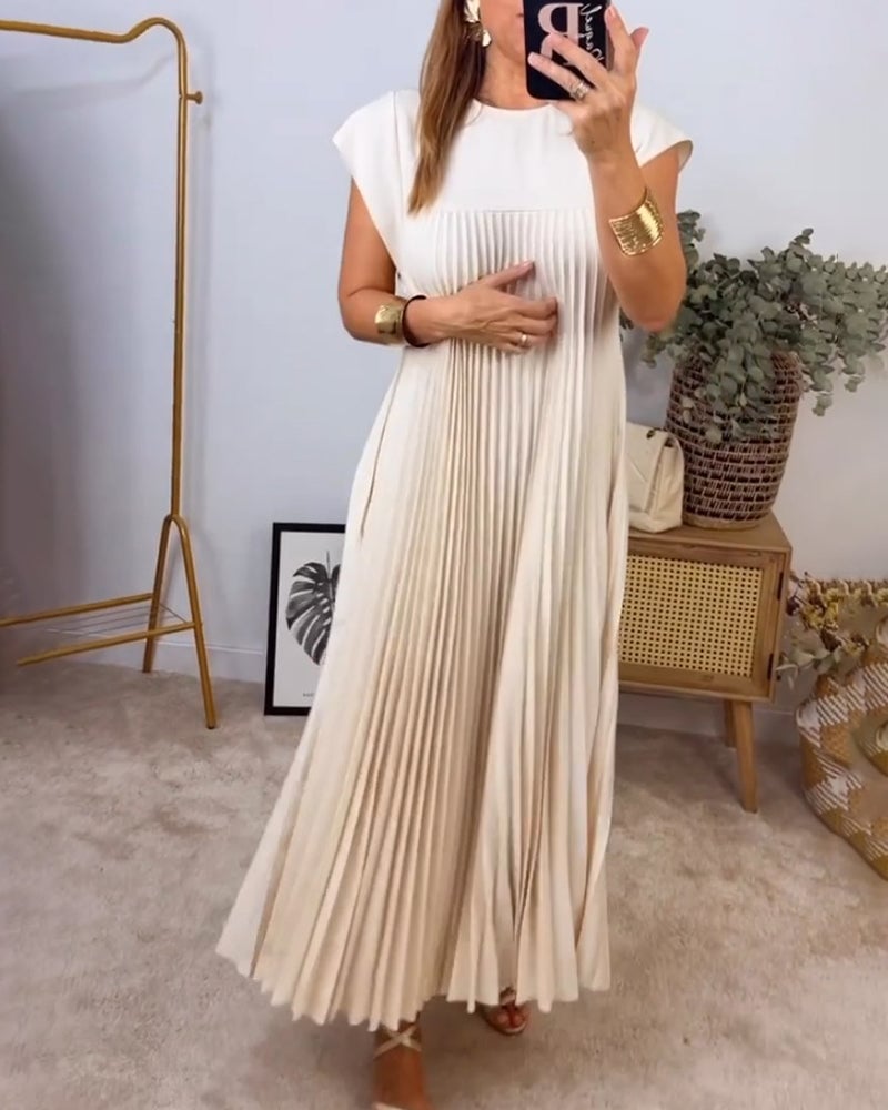 Sophia | Elegant Spliced Pleated Maxi Dress