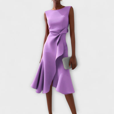 Cornelia | Pleated Asymmetrical Midi Dress