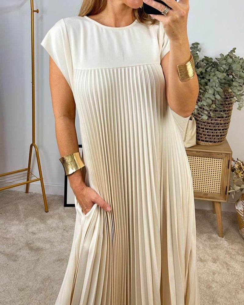 Sophia | Elegant Spliced Pleated Maxi Dress