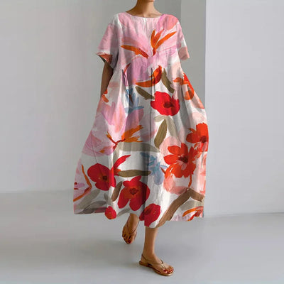 ISLA | Summer V-Neck Dress with Floral Pattern
