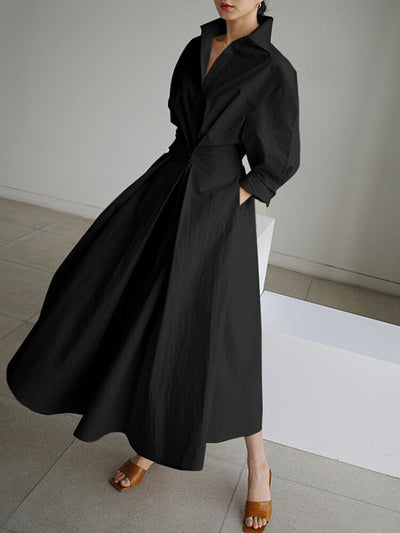 Brynn | Chic Polo Collar A-Line Swing Dress