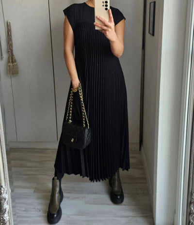 Sophia | Elegant Spliced Pleated Maxi Dress