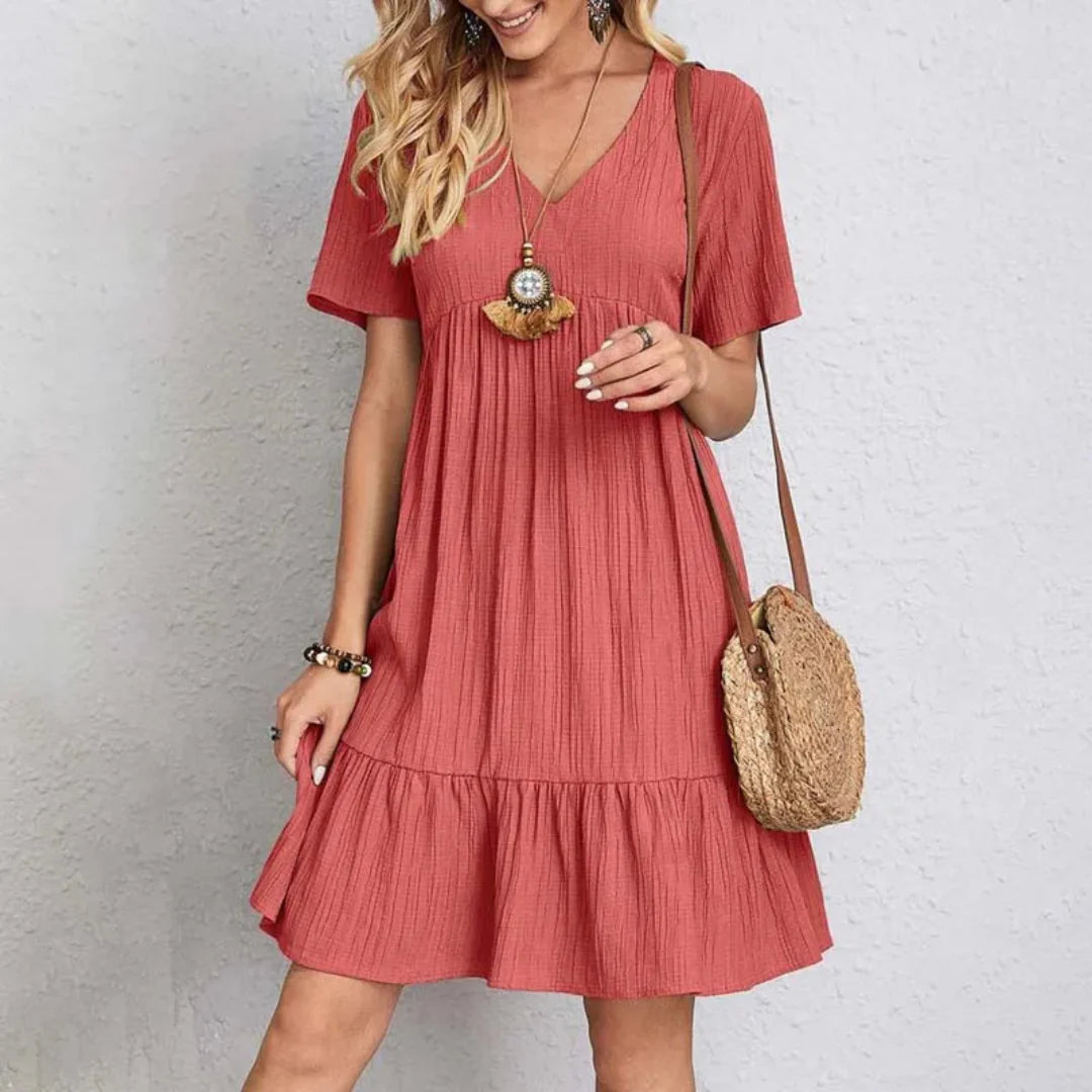 Sylvia | Elegant V-Neck Mini Dress