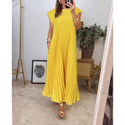 Sophia | Elegant Spliced Pleated Maxi Dress