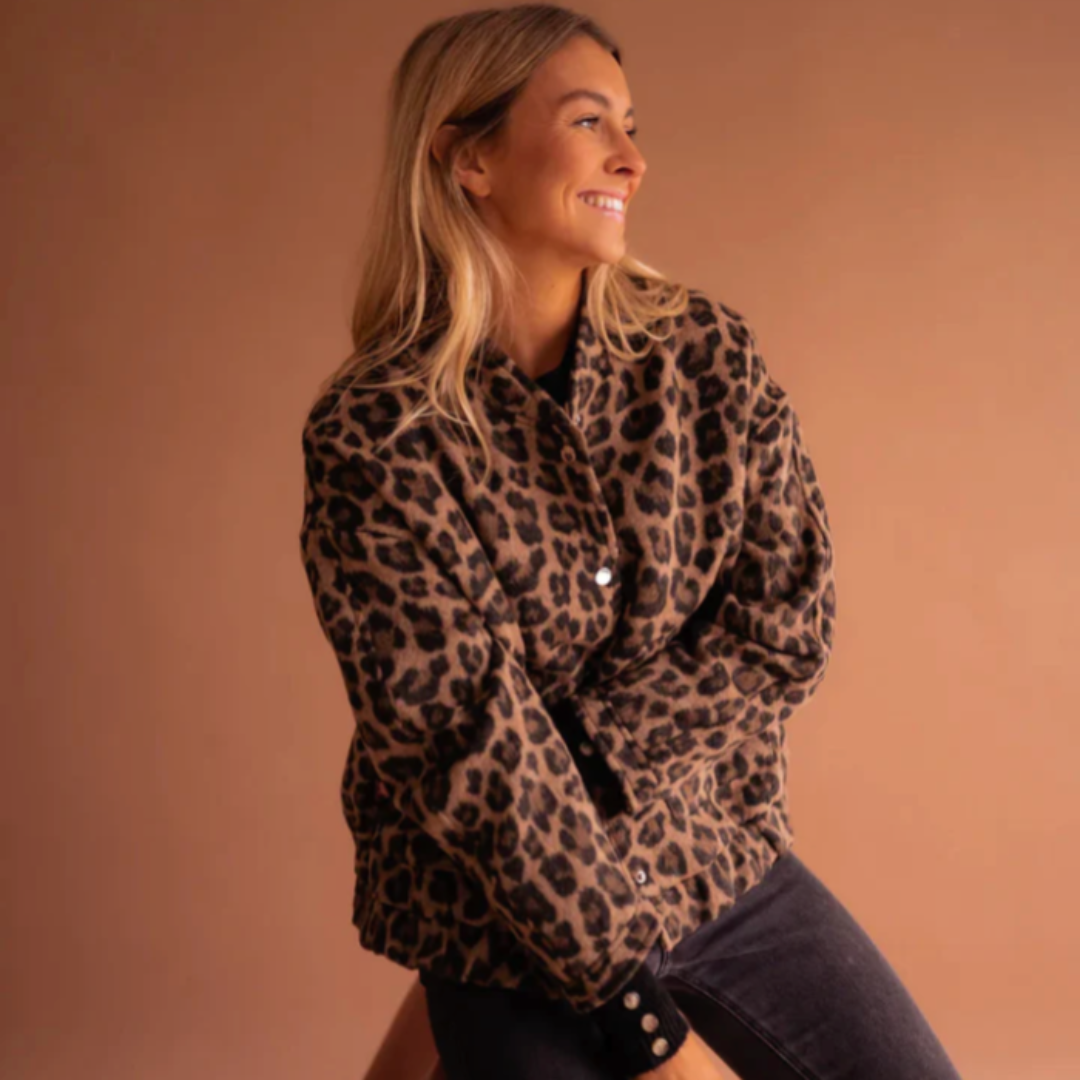 Devina | The Leopard Bomber Jacket