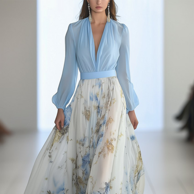 Anya | Elegant maxi dress with deep V-neck