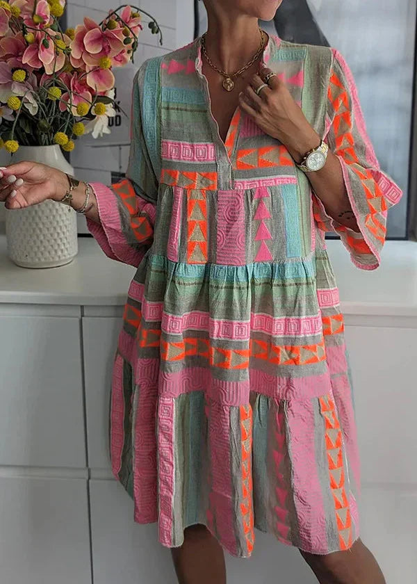 Ava | Chic V-Neck Hemp Summer Dress