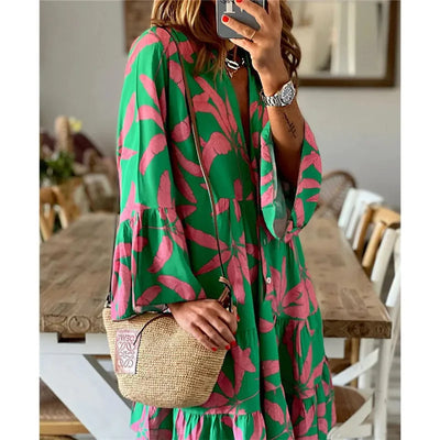 Aveline | Boho Bloom Midi Dress