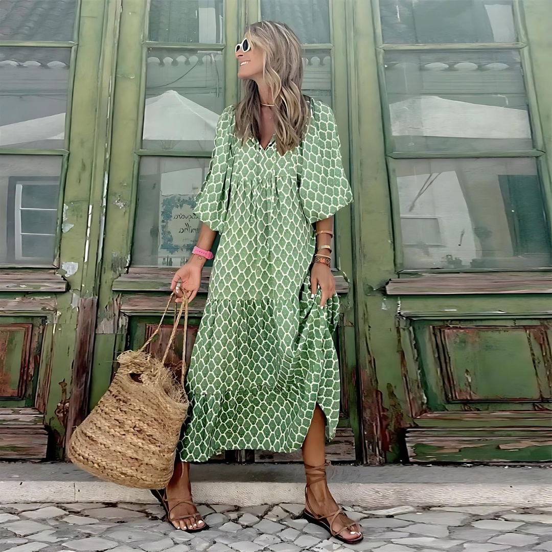 Mabel | Breezy High-Low Geometric Print Dress
