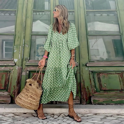 Mabel | Breezy High-Low Geometric Print Dress