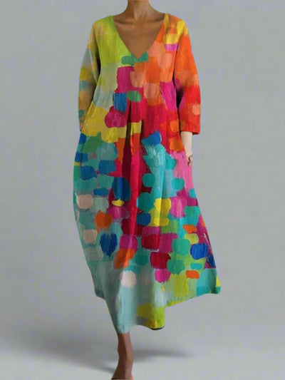 Cecilia | Colourful V-Neck Dress