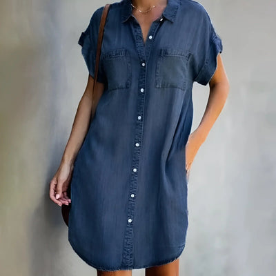 Bruna | Relaxed Shirt Dress with Button Closure