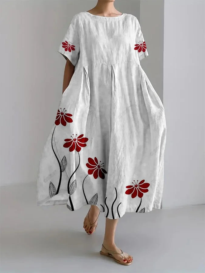 Rosalie | Summery Loose Dress with Enchanting Botanical Print