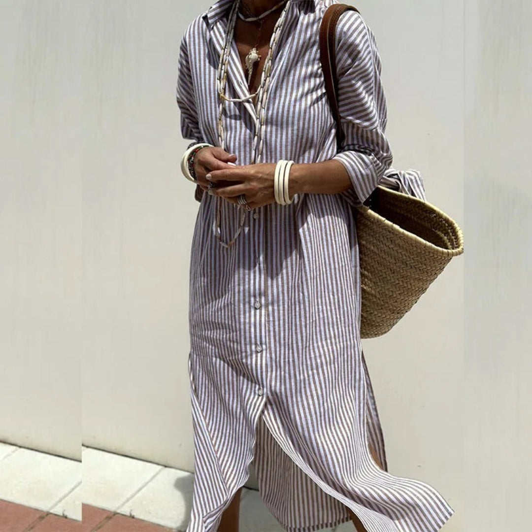 Amelie | Elegant Striped Summer Dress