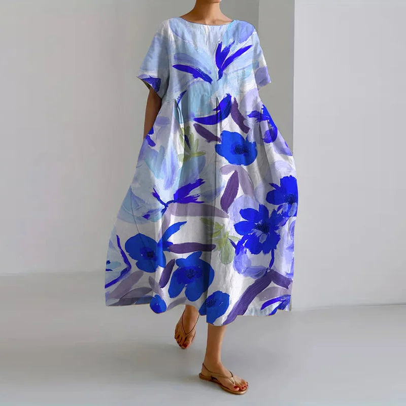 ISLA | Summer V-Neck Dress with Floral Pattern