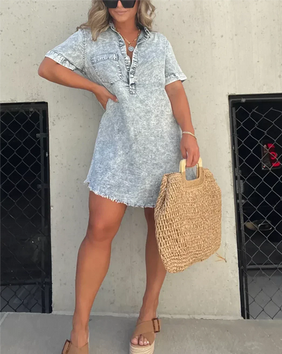 Vera | Elegant Denim Shirt Dress