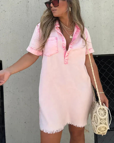 Vera | Elegant Denim Shirt Dress