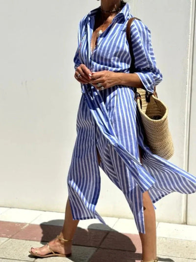 Renata | Striped Dress with Collar