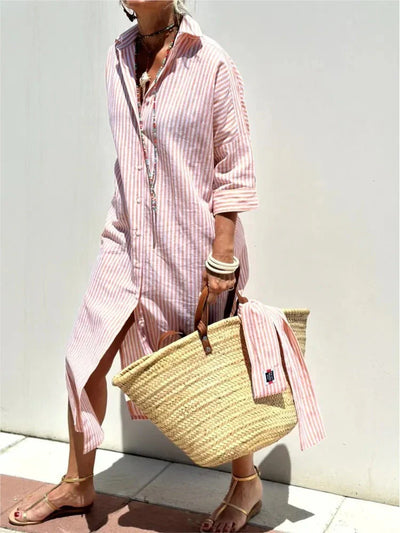 Renata | Striped Dress with Collar