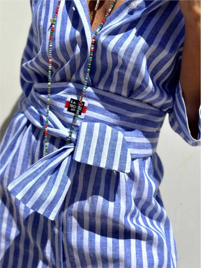 Renata | Striped Dress with Collar