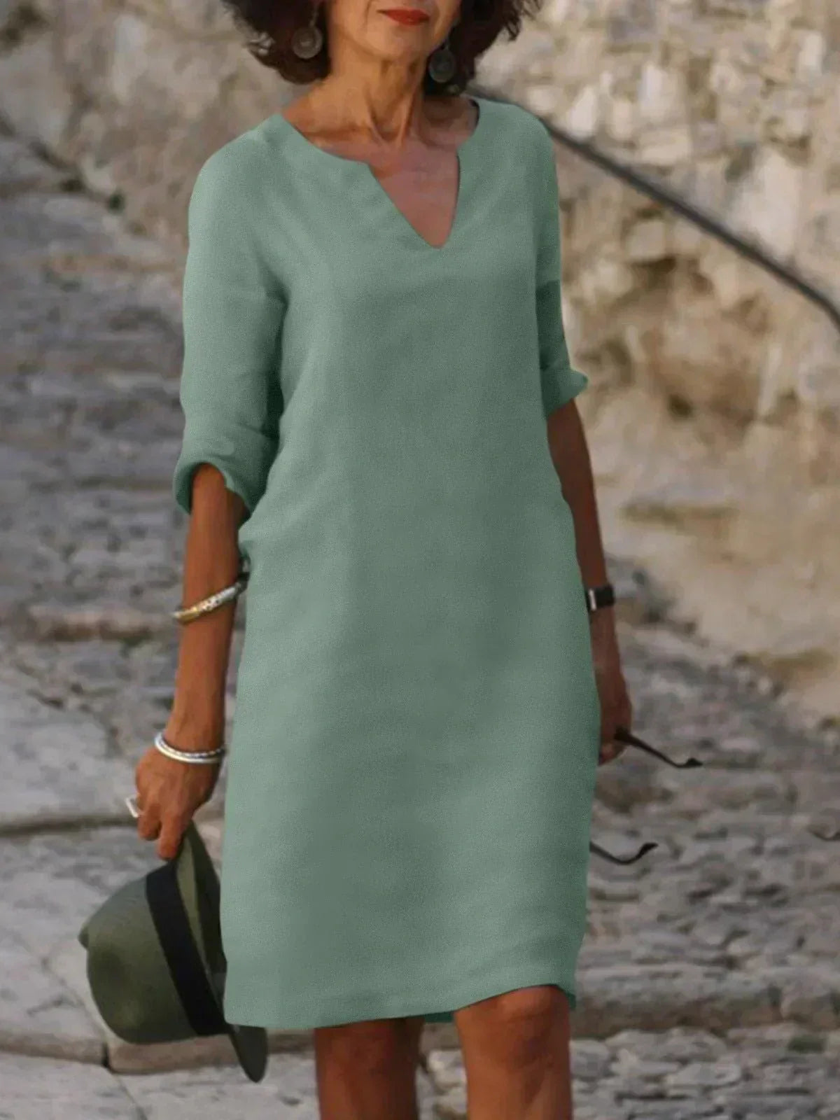 Beatrice | Elegant Dress with Raised V-Neck