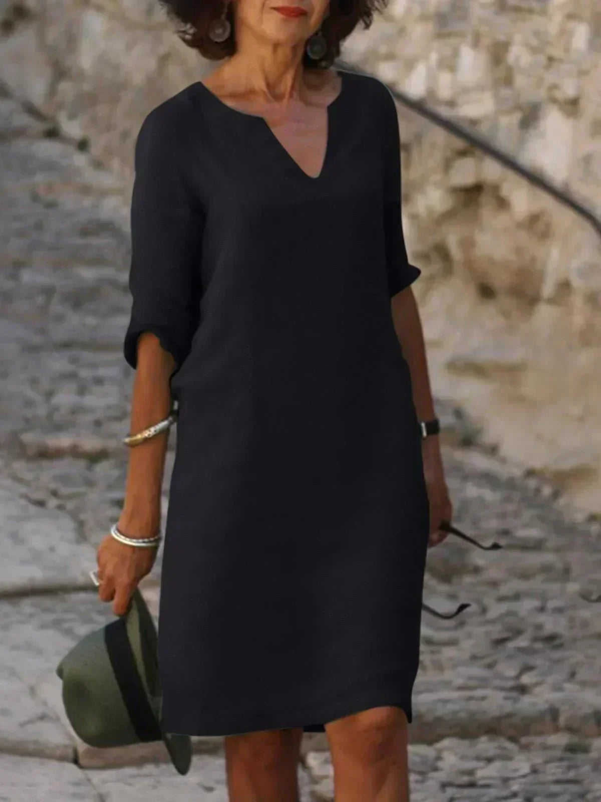 Beatrice | Elegant Dress with Raised V-Neck
