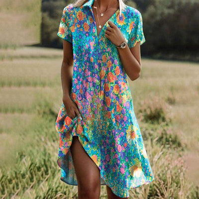 Taylor | Vintage Boho V-Neck Dress